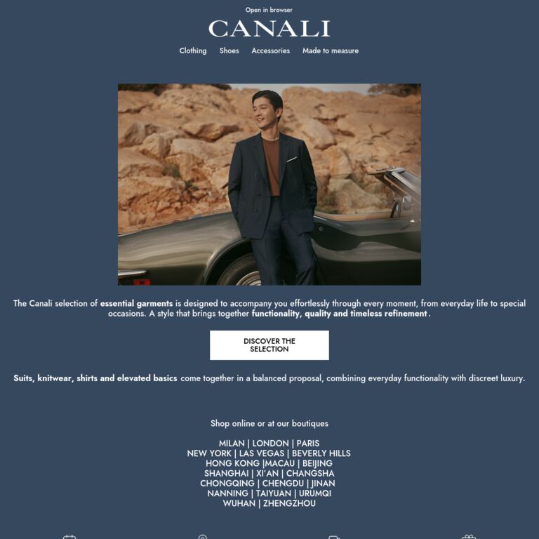 Essential Style, Italian Elegance - newsletter screenshot