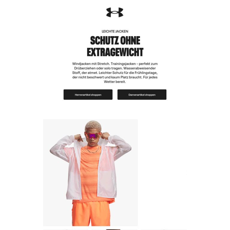 Praktisch, leicht und stylish. - newsletter screenshot