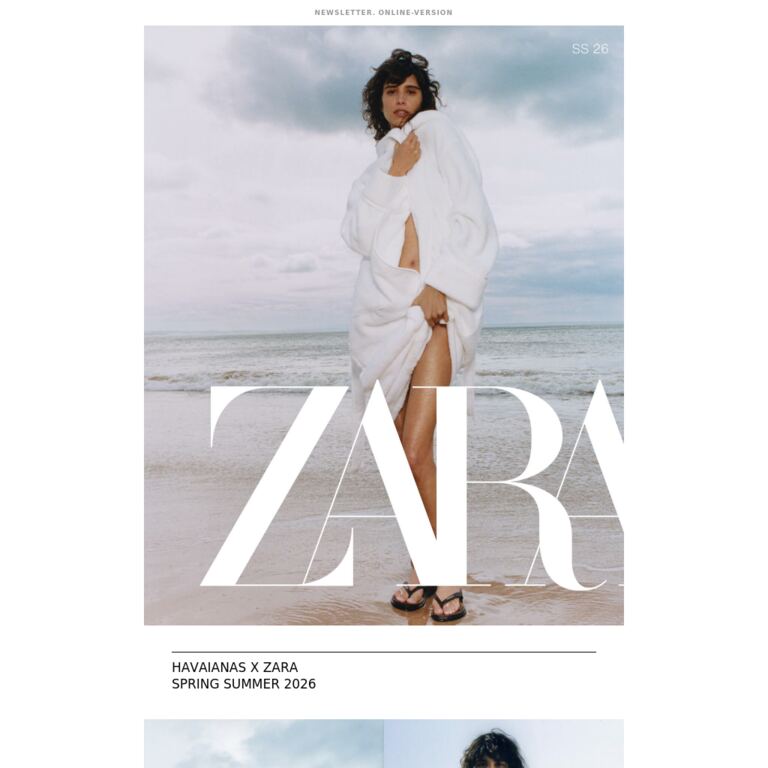 HAVAIANAS x ZARA - newsletter screenshot