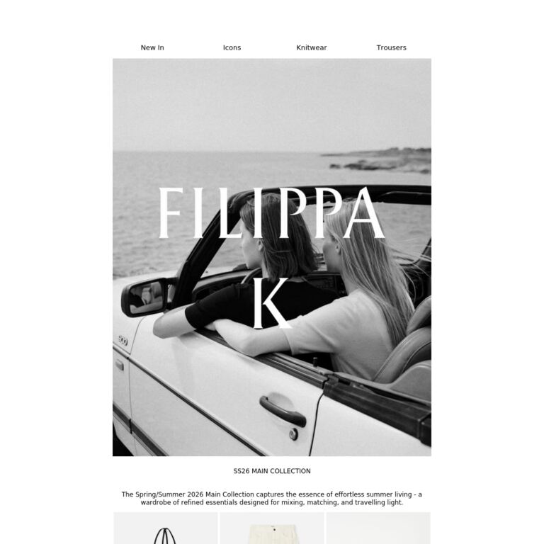 Introducing SS26 Main Collection - newsletter screenshot