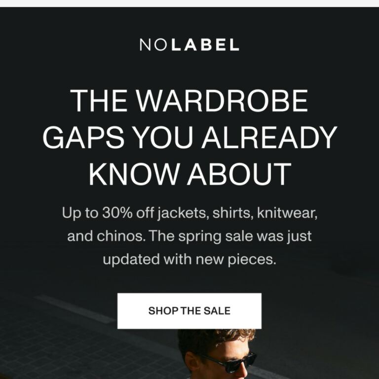 The spring sale was just updated: Up to 30% off - newsletter screenshot