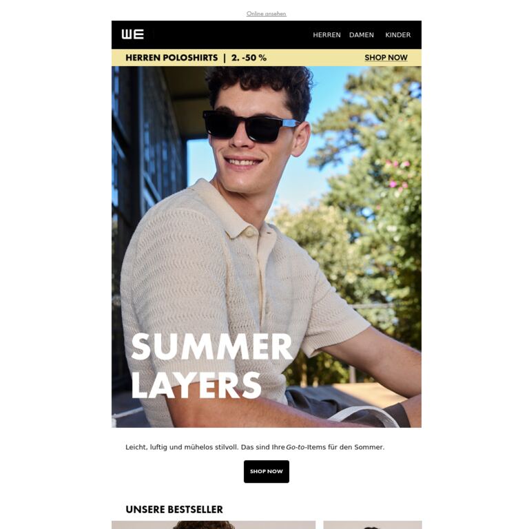 12 x sommerliche Polos - newsletter screenshot