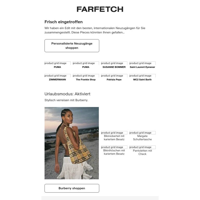 Neuzugänge, passend zu Ihrem Style - newsletter screenshot