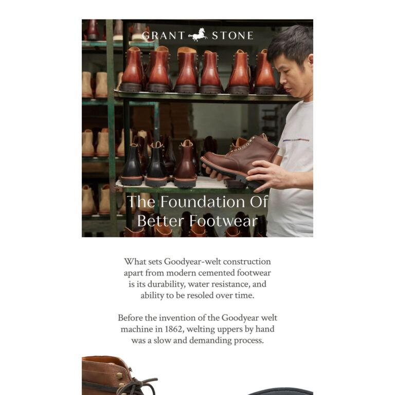 The Foundation Of Better Footwear - newsletter screenshot