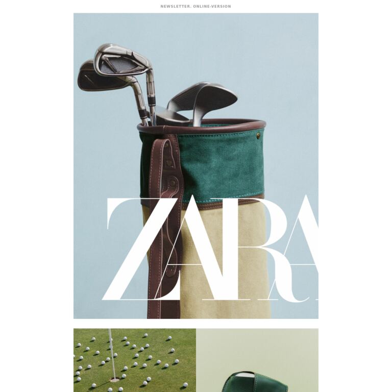 Zara Home | The Golf collection - newsletter screenshot