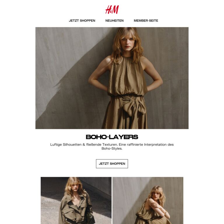 Neuheiten: Boho-Layers - newsletter screenshot