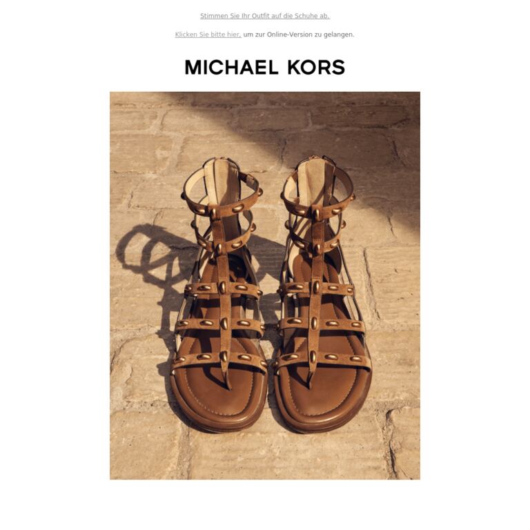 Erst die Sandalen, dann das Outfit - newsletter screenshot