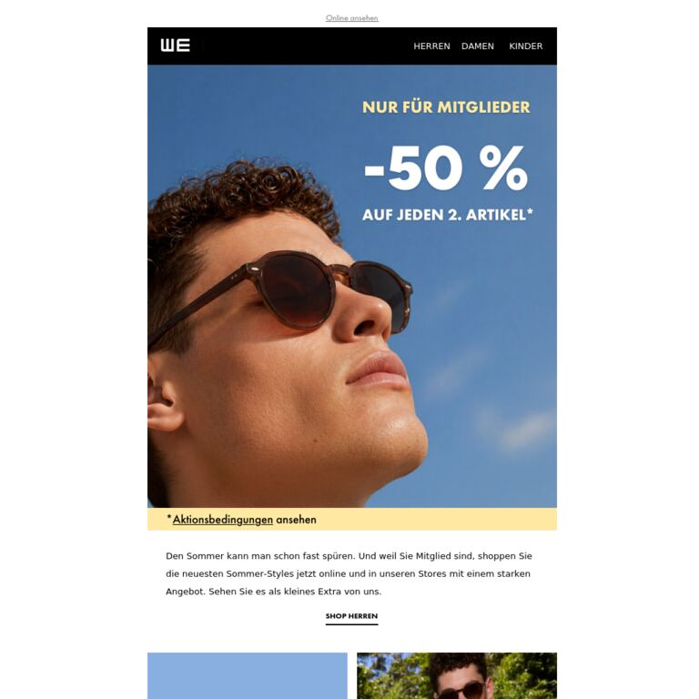 2. -50 % auf die neuesten Sommer-Styles - newsletter screenshot