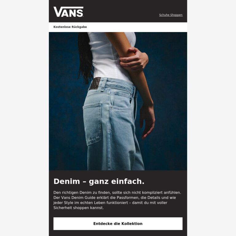 Eine einfachere Art, Denim zu shoppen - newsletter screenshot
