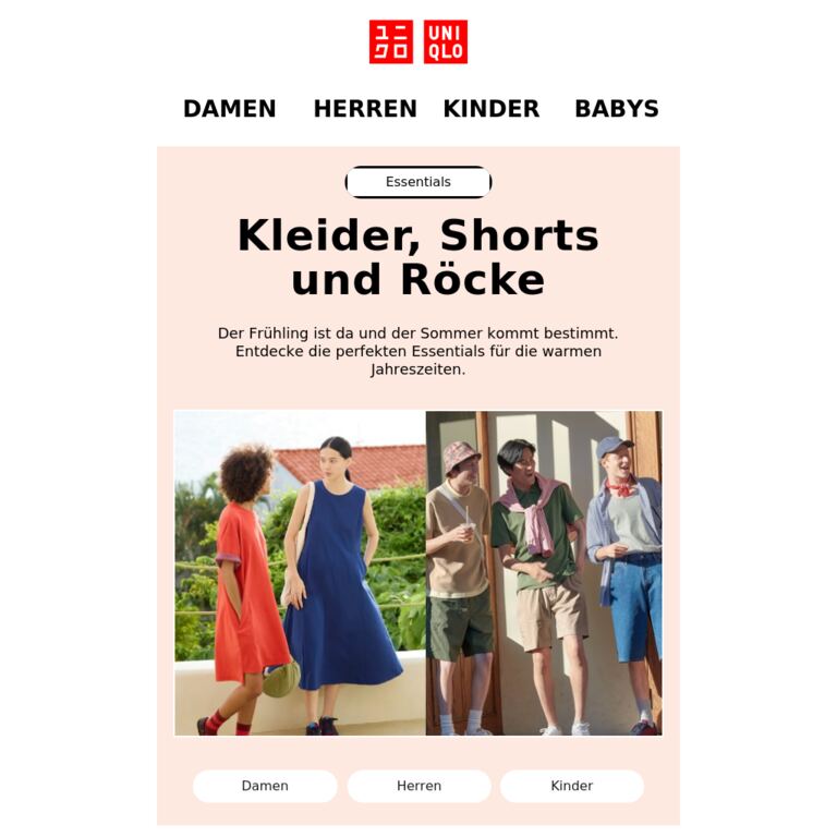 Looks für sonnige Tage - newsletter screenshot