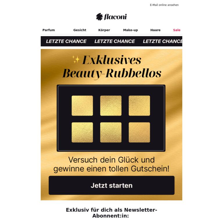 ✨ Dein VIP-Rubbellos läuft ab - newsletter screenshot