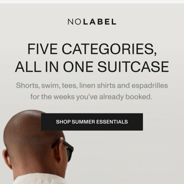 Five categories, all in one suitcase - newsletter screenshot