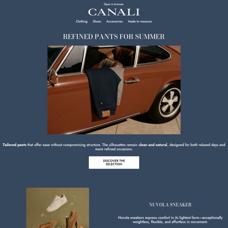 Refined Pants for Summer - newsletter screenshot