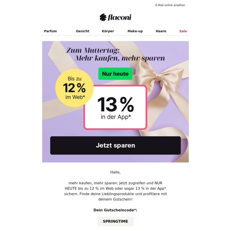 13 %-Gutschein auf...❓ - newsletter screenshot