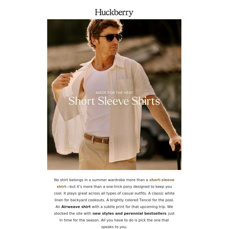 Less Sleeve, More Weekend - newsletter screenshot