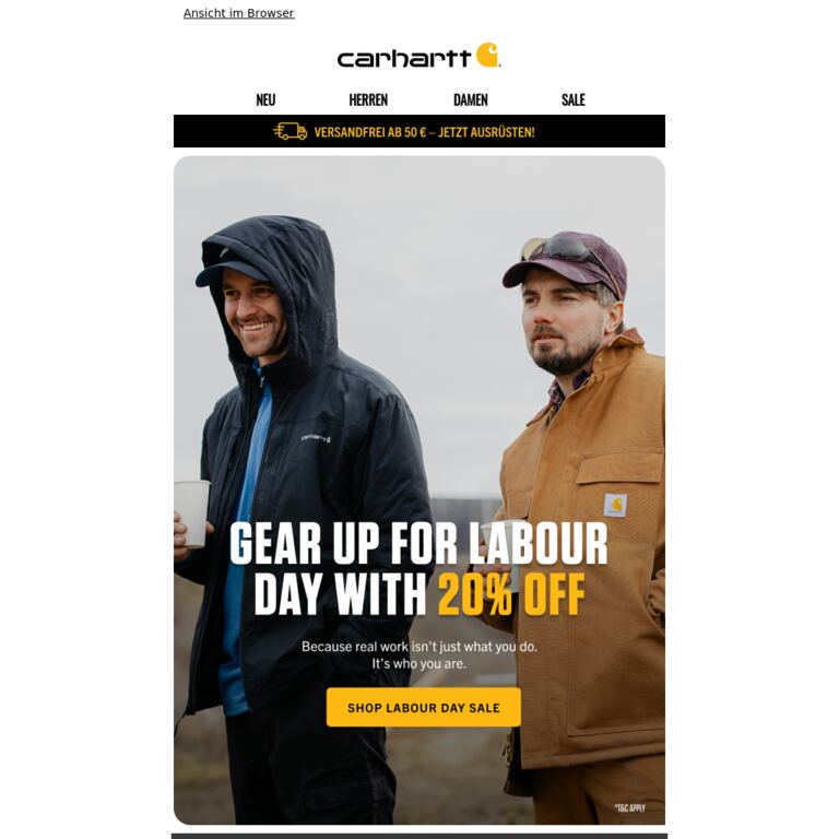 20% Off: LIVE NOW - newsletter screenshot