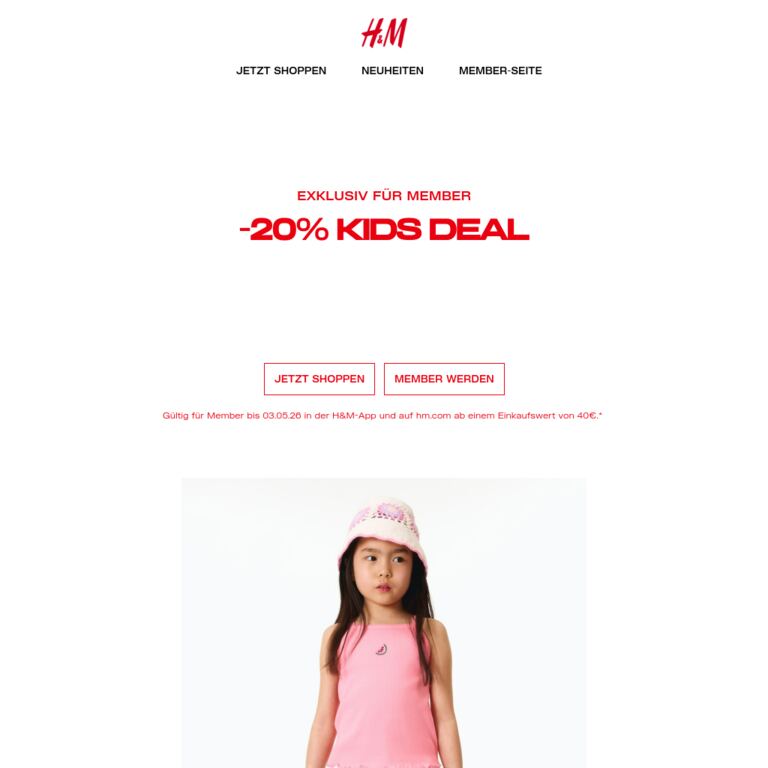 -20% | Kids Deal - newsletter screenshot