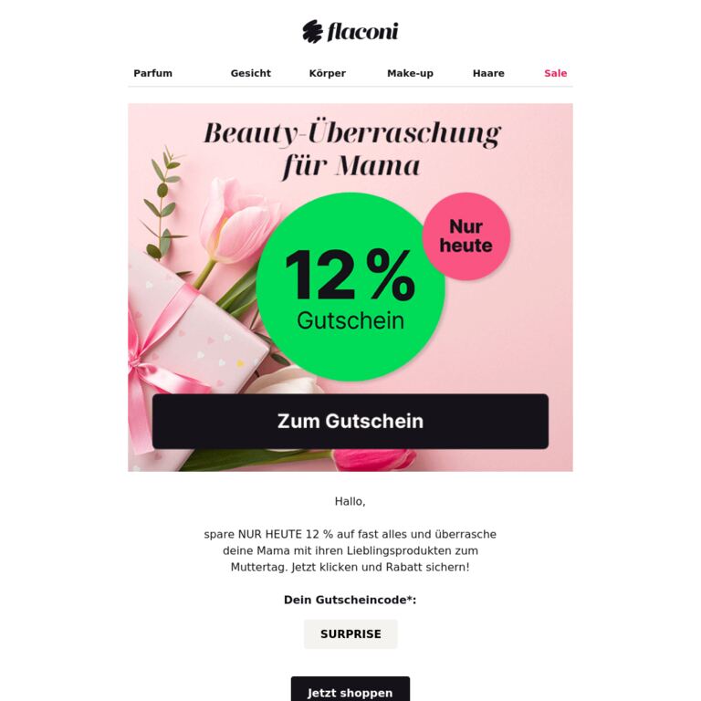 12%-Gutschein nur für dich 🤩 - newsletter screenshot