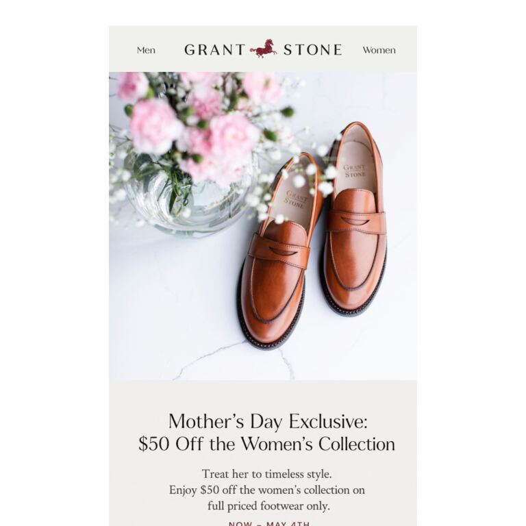 Treat Mom to $50 Off Her Favorites - newsletter screenshot