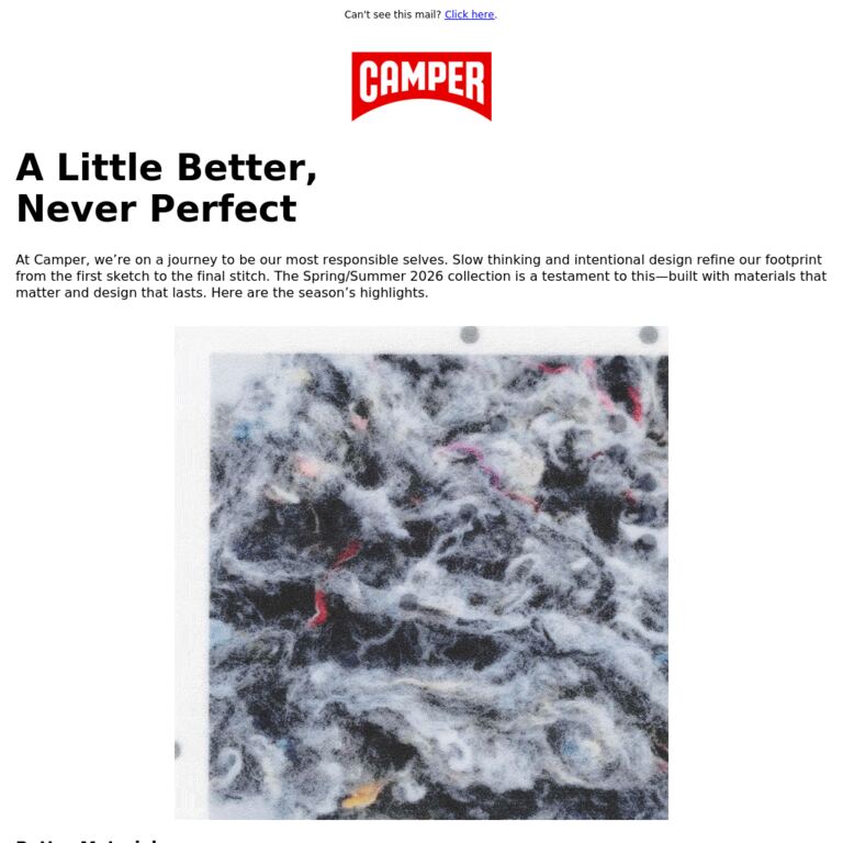 S/S 2026: A Little Better, Never Perfect - newsletter screenshot