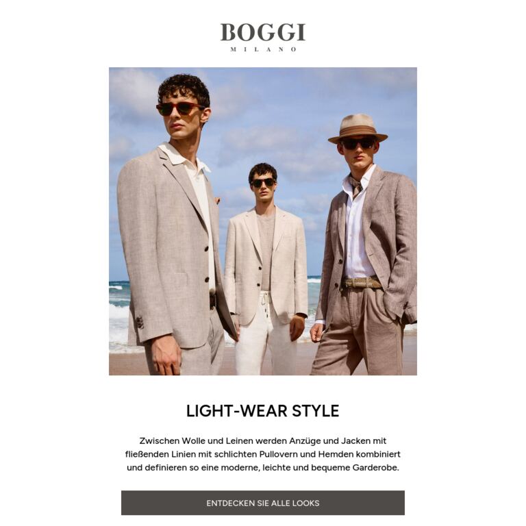 Neuheiten: Leichtigkeit und Stil - newsletter screenshot