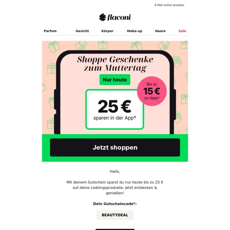 Achtung: 25 €-Gutschein im Anflug 💸 - newsletter screenshot