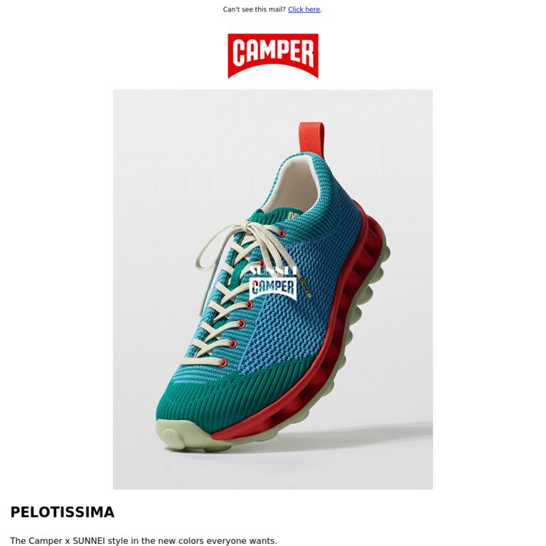 Camper x SUNNEI | PELOTISSIMA - newsletter screenshot