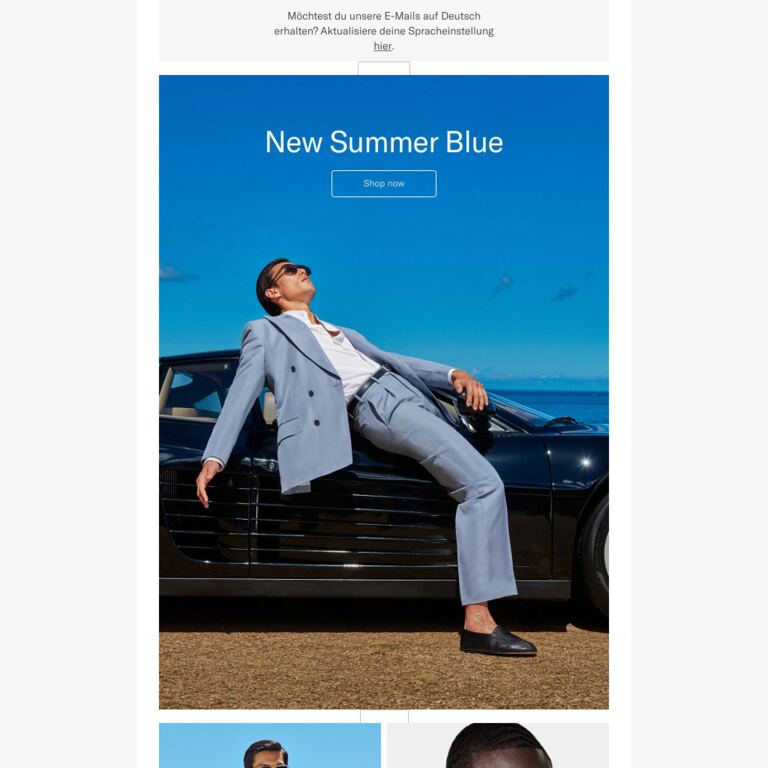 A Bright New Blue for Summer - newsletter screenshot