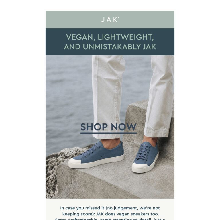 Vegan Sneakers by JAK 🌱 - newsletter screenshot