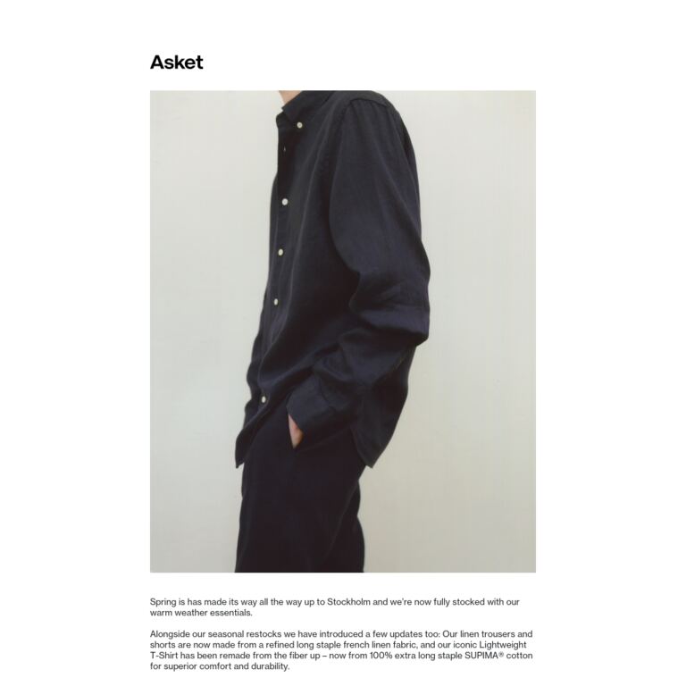 The spring-summer lineup - newsletter screenshot