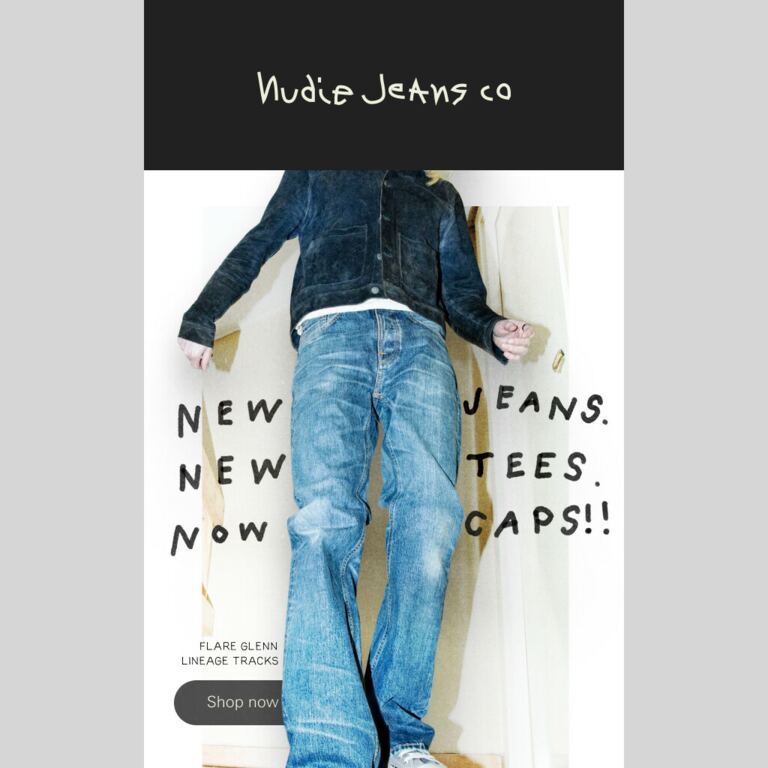 New jeans. New tees. New caps. - newsletter screenshot