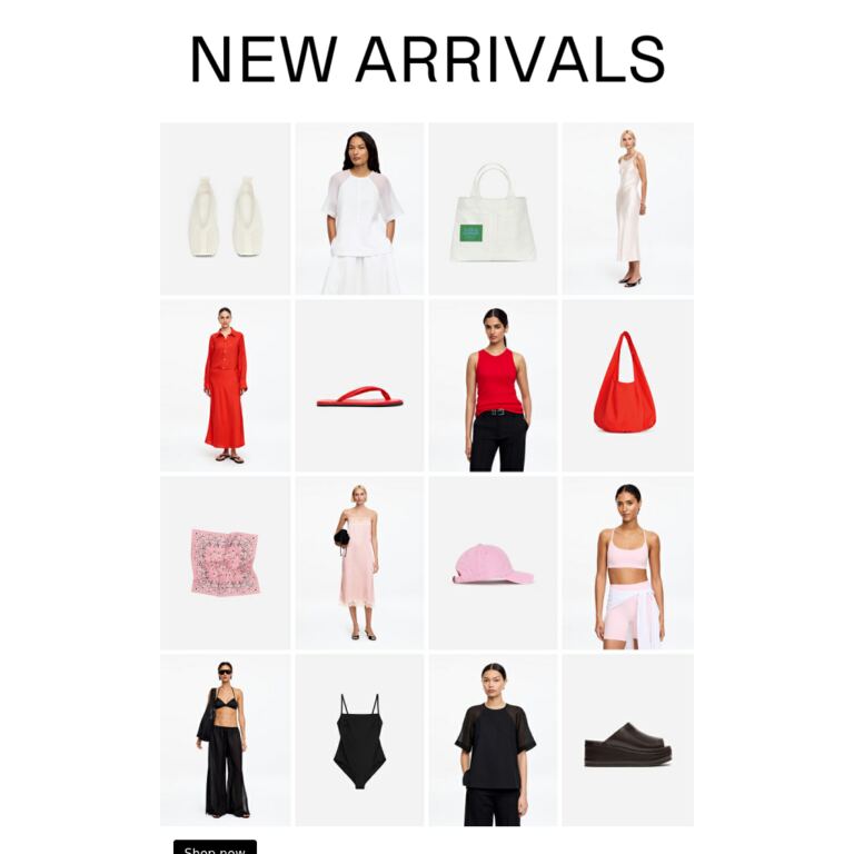 New in womenswear - newsletter screenshot