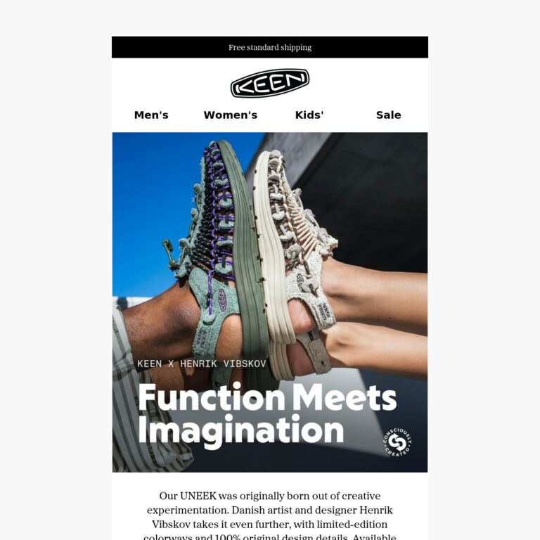 New Drop: Henrik Vibskov x KEEN - newsletter screenshot