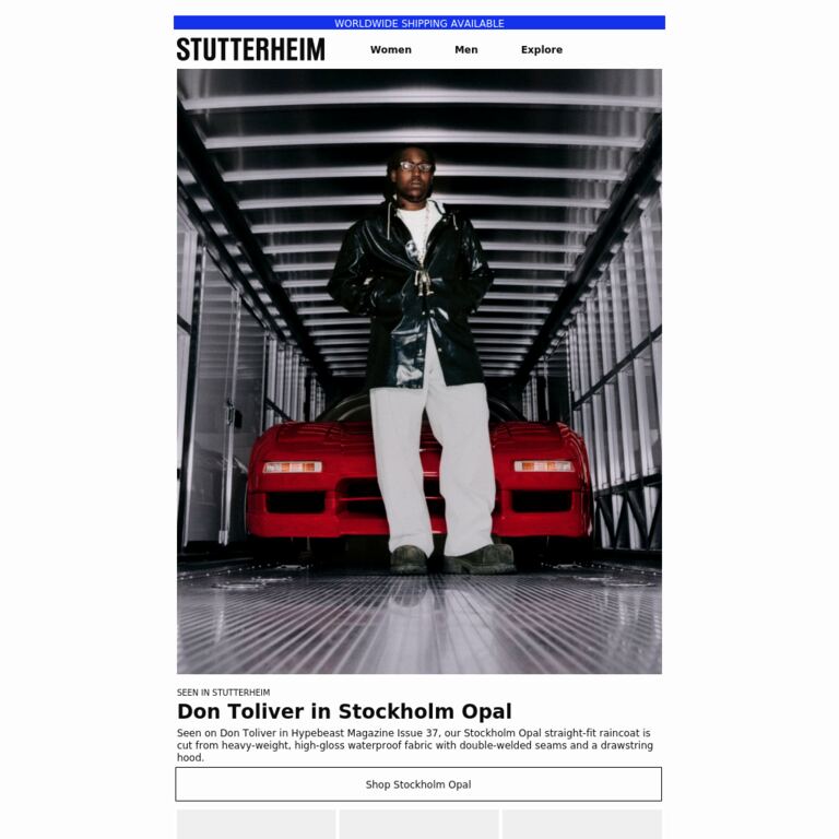 Don Toliver in Stockholm Opal - newsletter screenshot