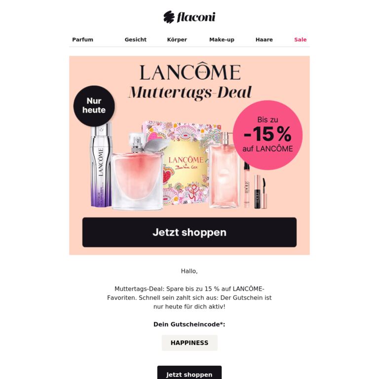 Top Gutschein auf die BESTSELLER-Marke - newsletter screenshot
