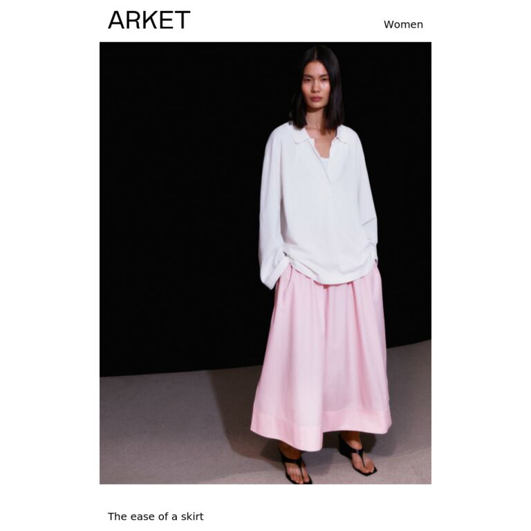 The ease of a skirt - newsletter screenshot