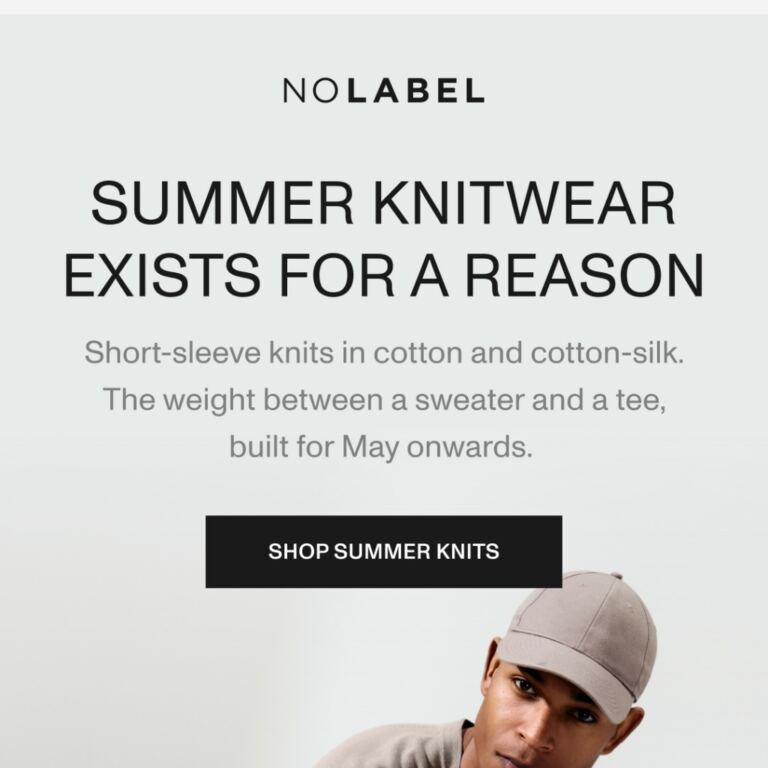 Summer knits for May onwards - newsletter screenshot