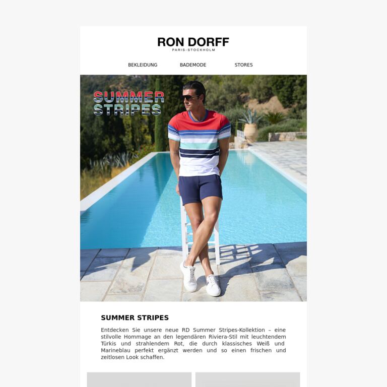Summer Stripes - newsletter screenshot