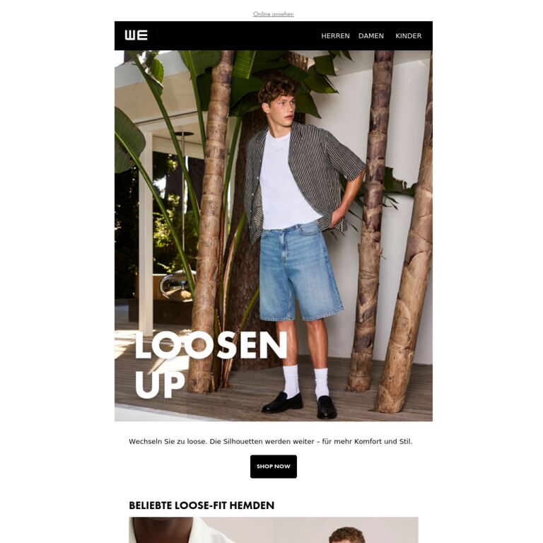 Wechseln Sie zu loose - newsletter screenshot