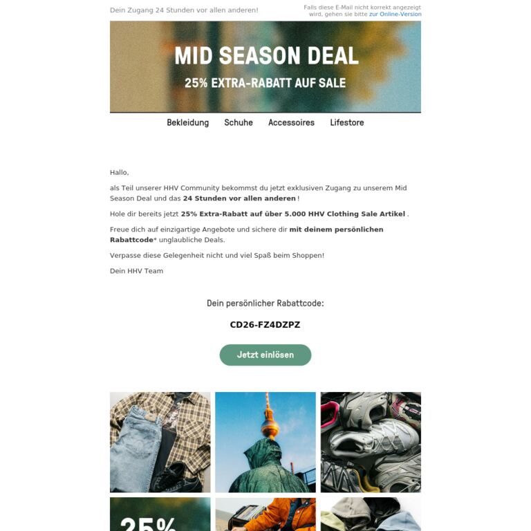 Mid Season Deal: Exklusiver Pre-Access. Sei unter den Ersten! - newsletter screenshot