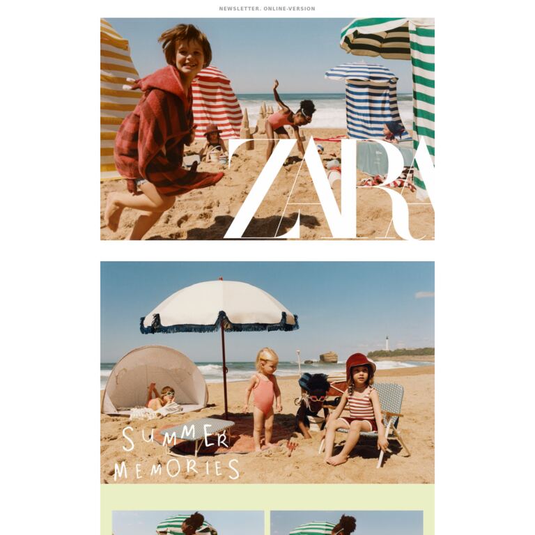 Zara Home | Summer Memories - newsletter screenshot