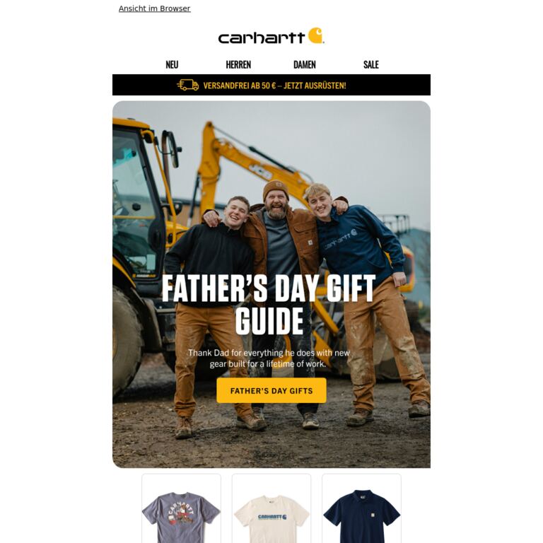 Built for Dad: Father's Day Gift Guide - newsletter screenshot
