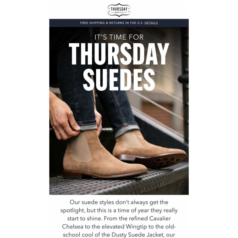 Swayed By The Suedes! - newsletter screenshot
