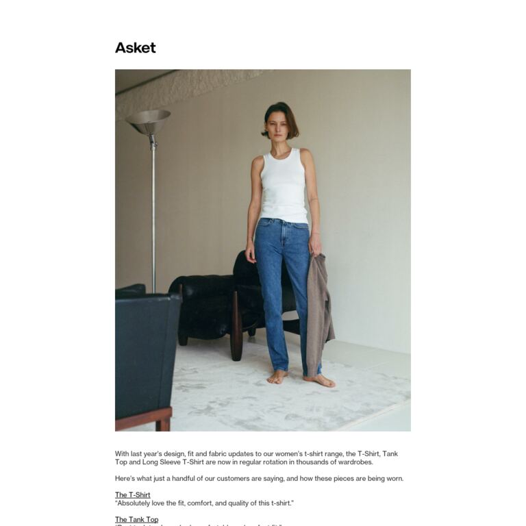 Worn and reviewed: Our women’s tees - newsletter screenshot