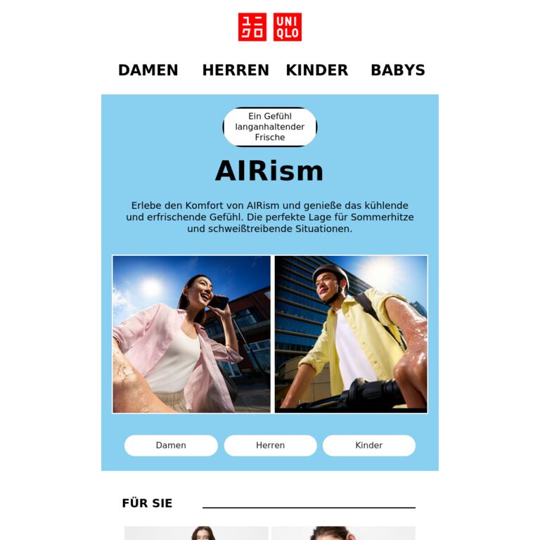 Abkühlen mit AIRism	 - newsletter screenshot