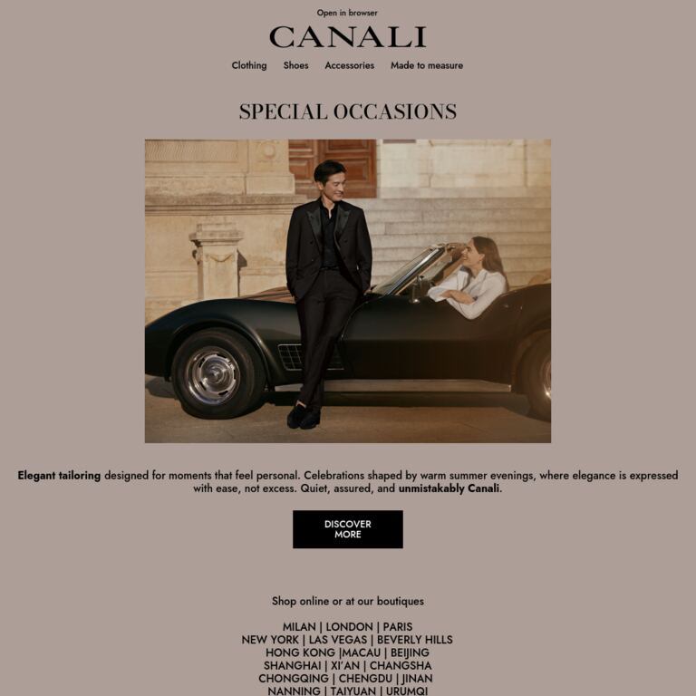 Light tailoring for special occasions - newsletter screenshot