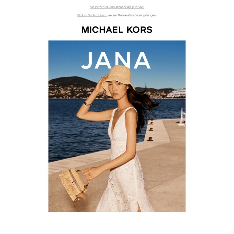 Die Tasche Jana, jetzt im sommerlichen Design - newsletter screenshot