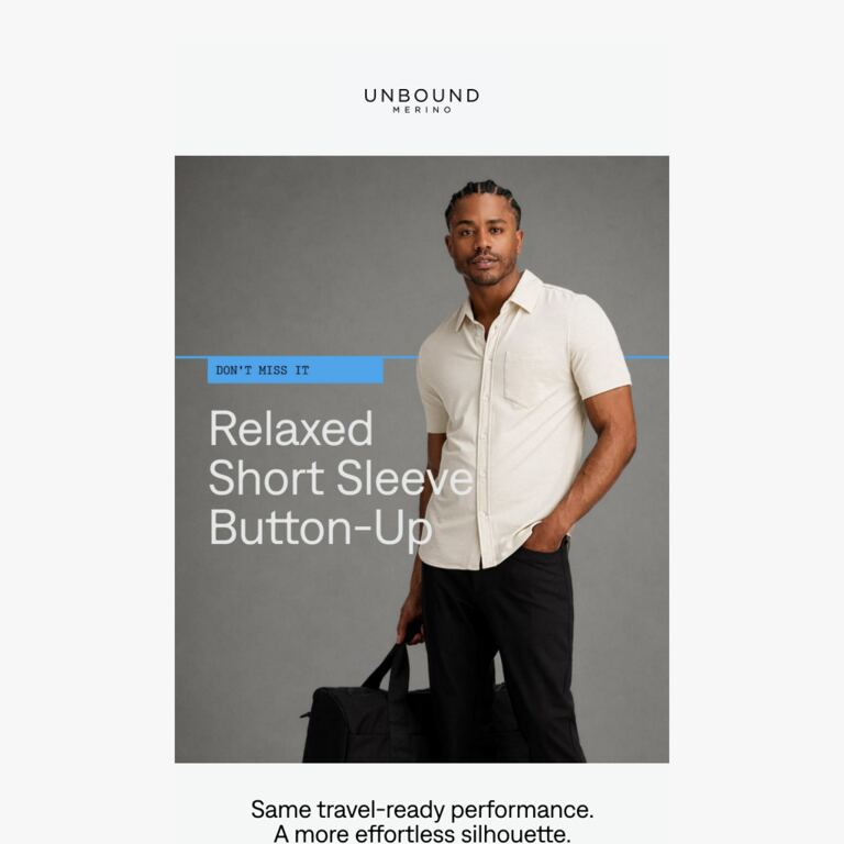Low Stock | Relaxed Short Sleeve Button Up - newsletter screenshot
