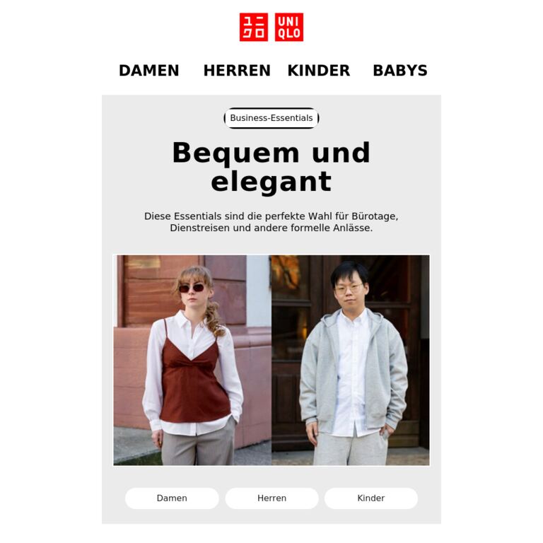Essentials für Bürotage - newsletter screenshot