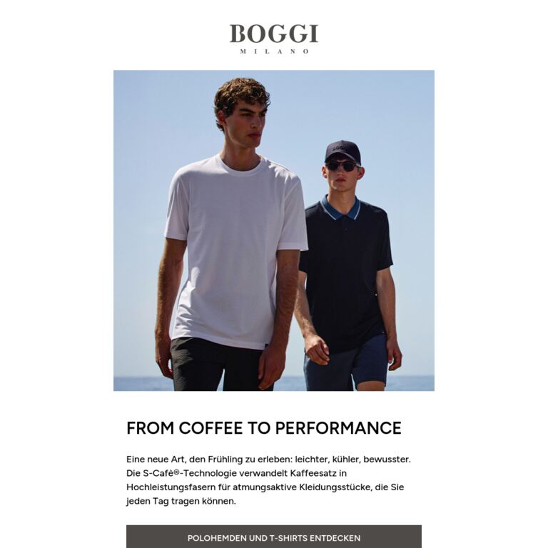 S-Cafè®-Poloshirt und -T-Shirt - newsletter screenshot